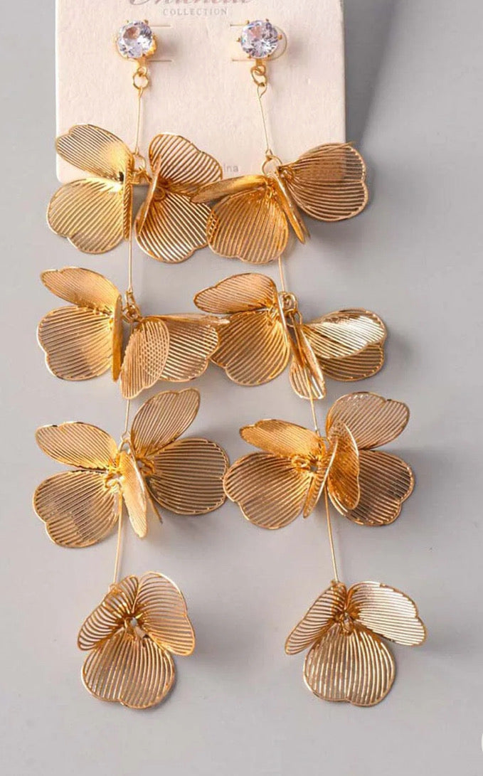 Gold flower earrings