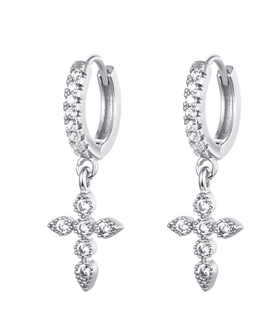 Small cross earrings