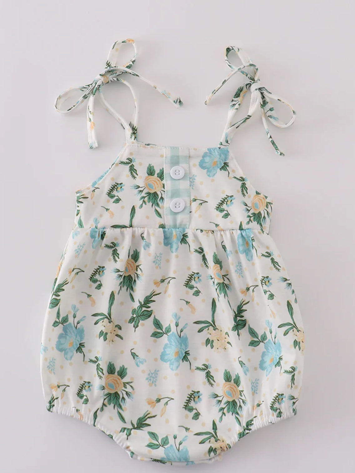 Green floral romper