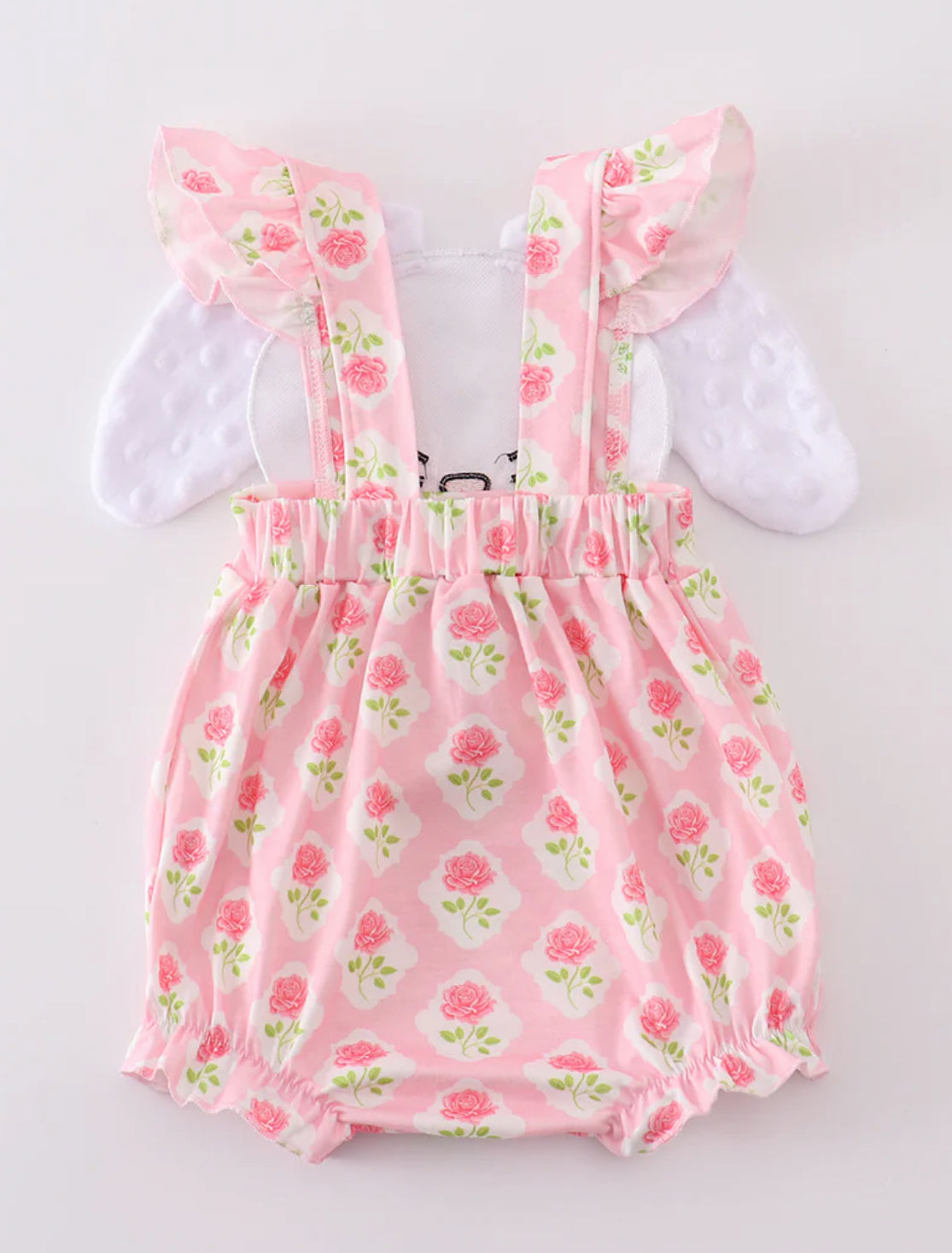 Pink bunny baby romper