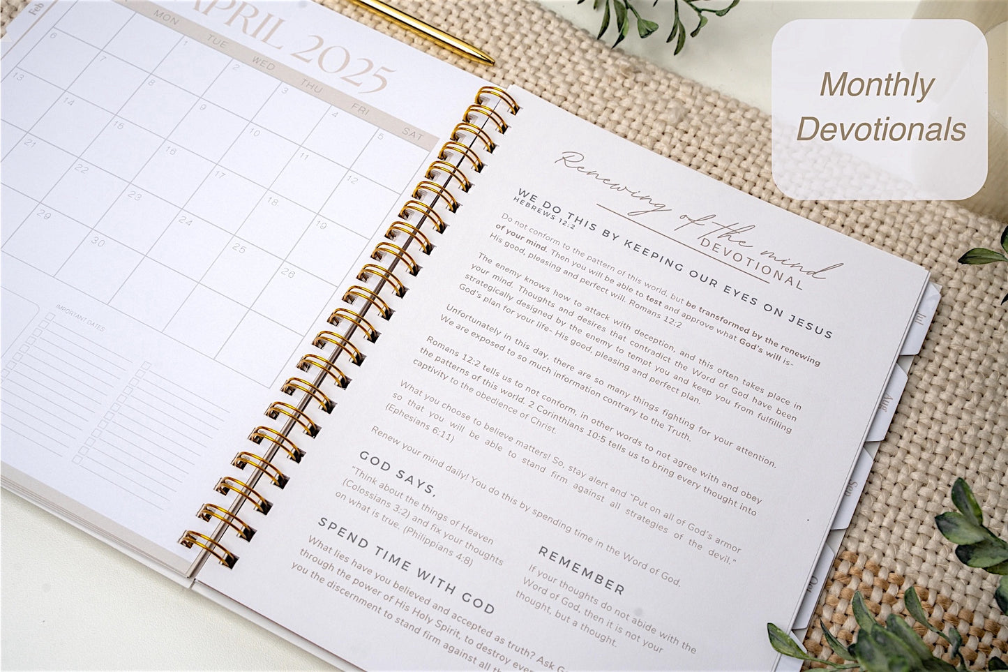 2025 planner with monthly Devotional