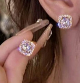 Small earrings rhinestone