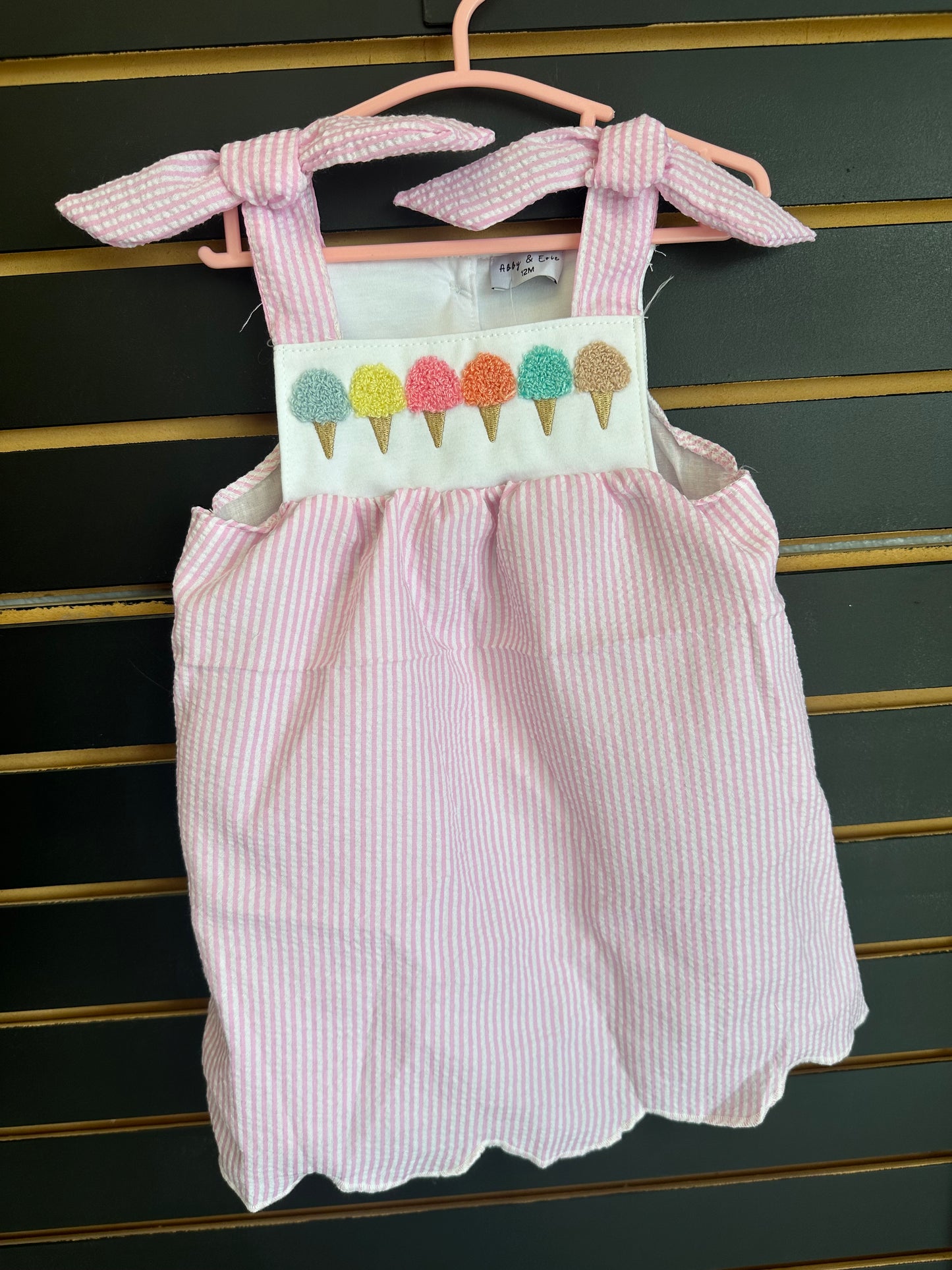 Pink ice cream French knot dress
