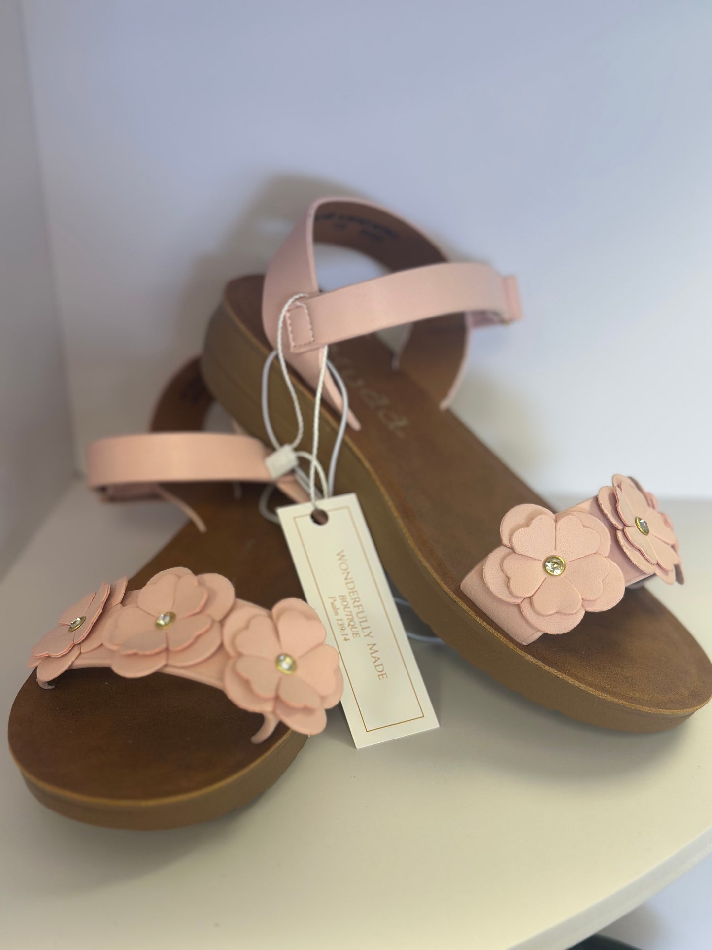 Girls pink flower sandals