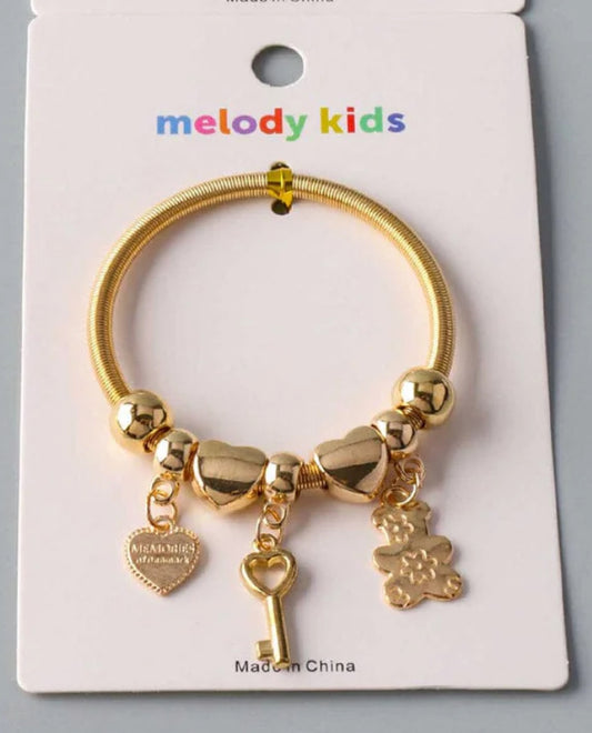 Gold girls charm bracelets