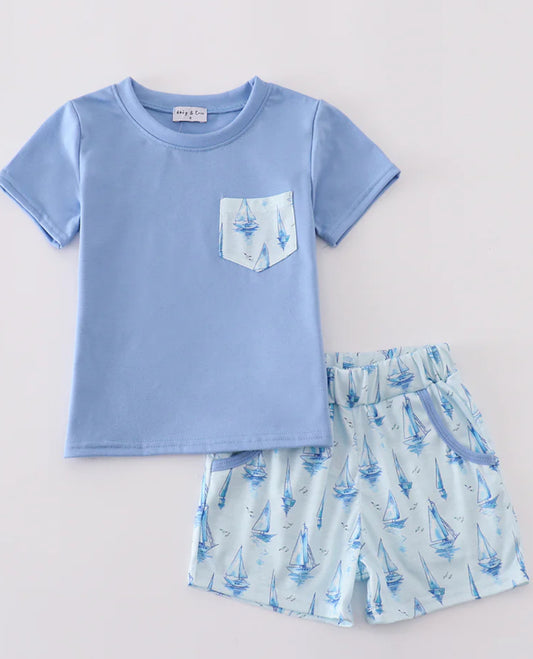 Blue sailer boy set