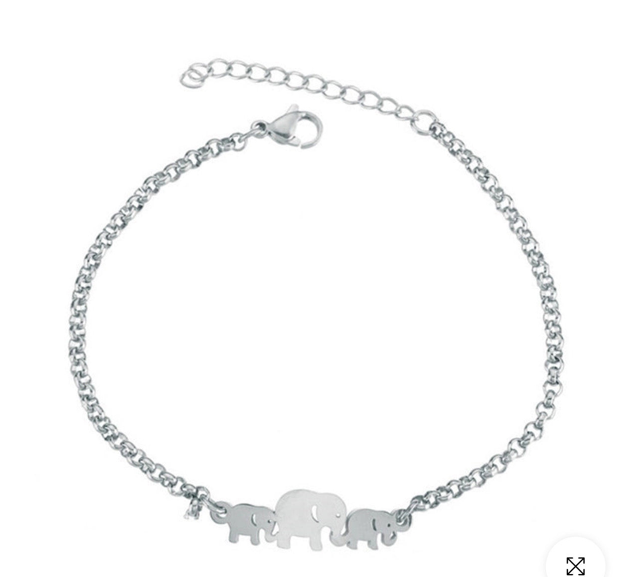 Elephant bracelet silver