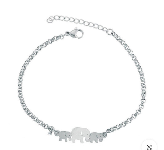 Elephant bracelet silver