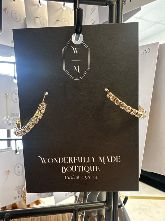 Small hoops with rhinestones
