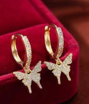 Small dangling butterfly earrings