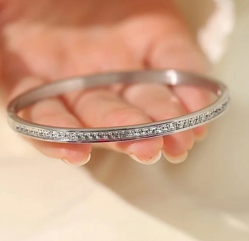 Silver and rhinestone bracelet