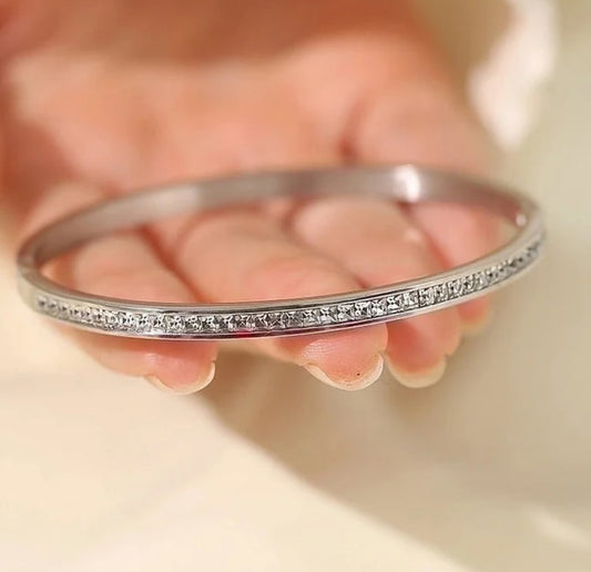 Silver and rhinestone bracelet