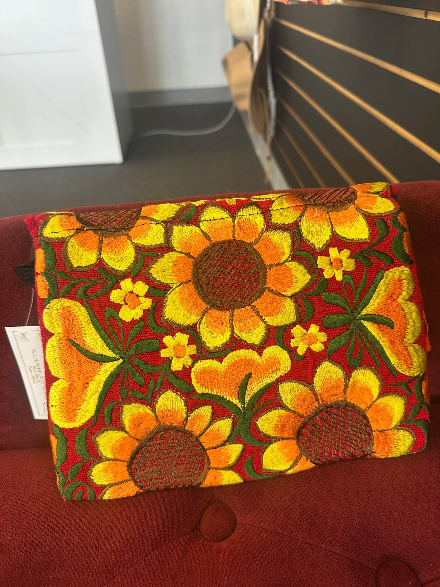 Orange sunflower purse
