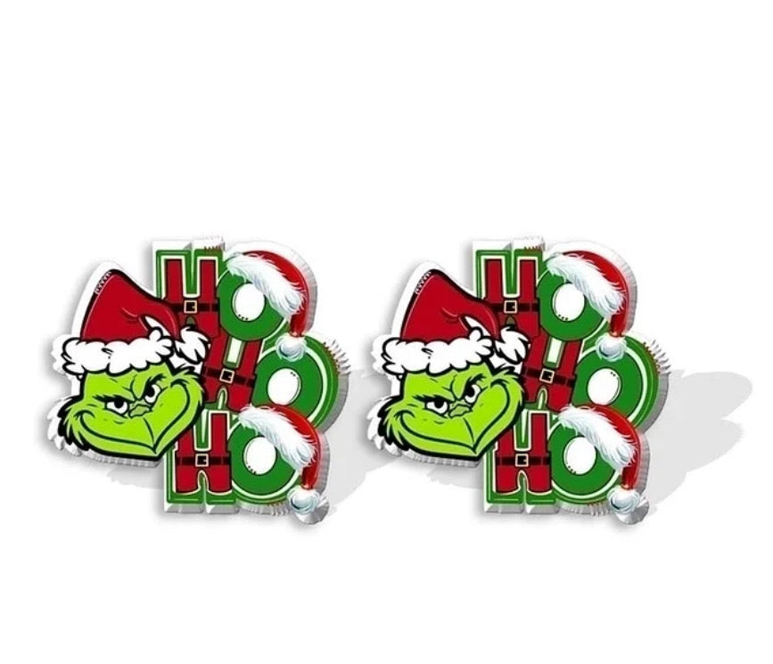 Grinch ho ho ho earrings