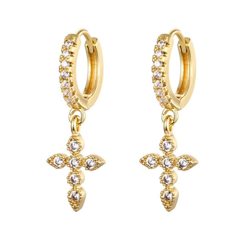 Small cross earrings