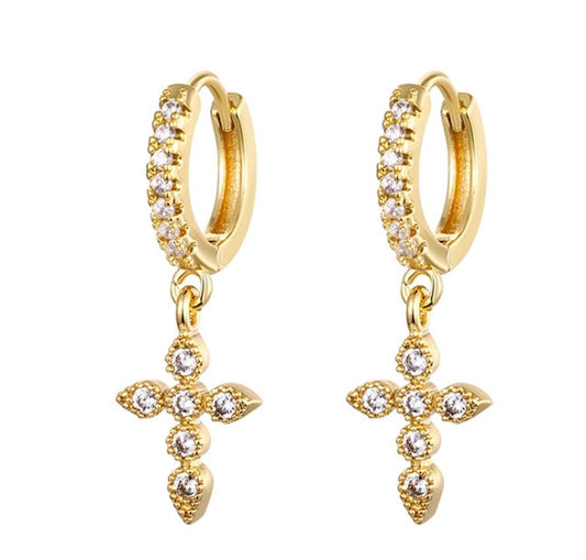 Small cross earrings