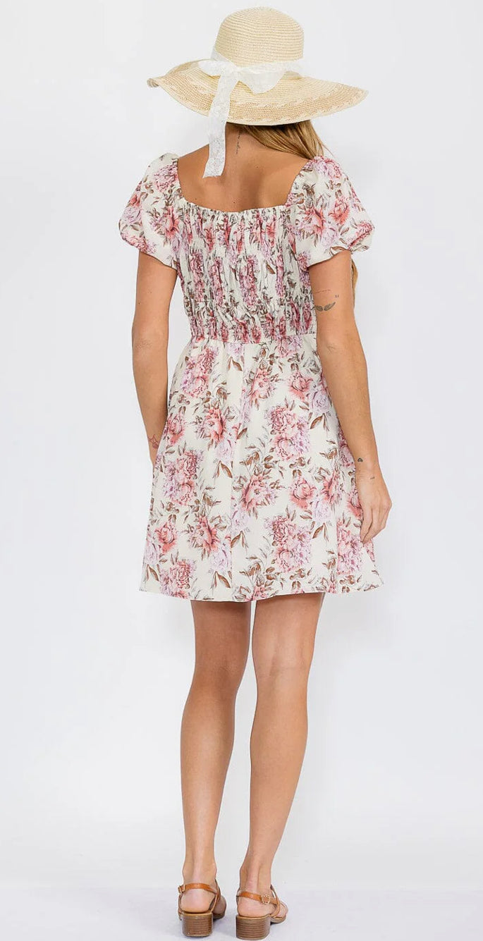Women’s short sleeves floral mini dress