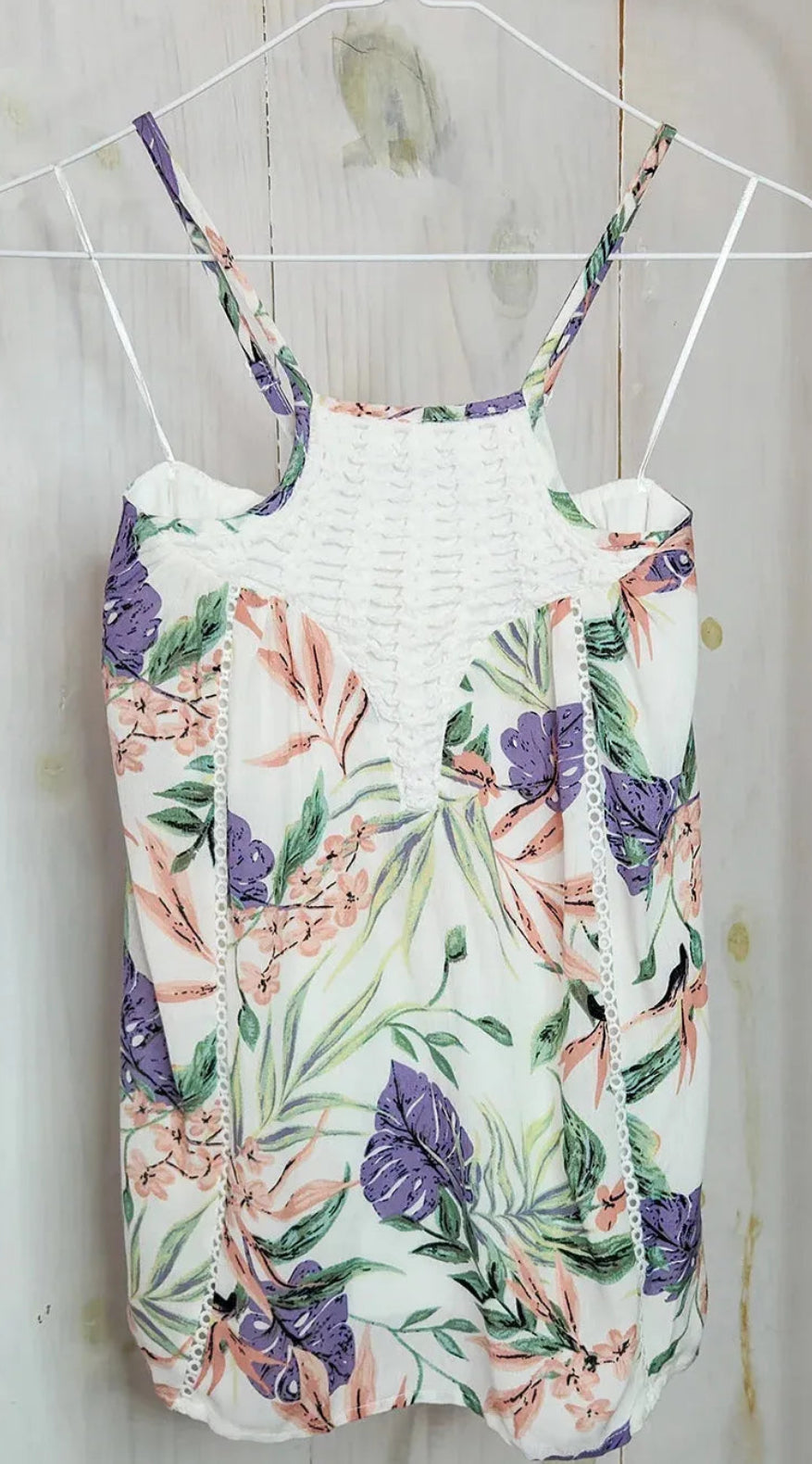 Girls floral crochet details sleeveless Top