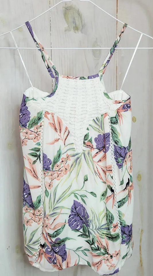 Girls floral crochet details sleeveless Top
