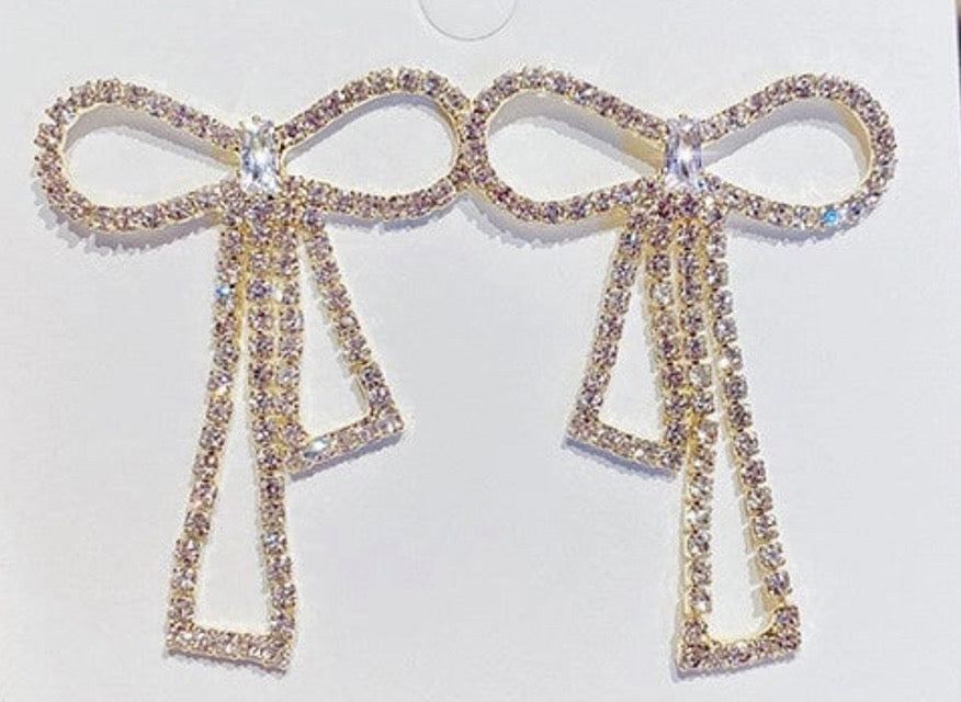 Gold bow earrings