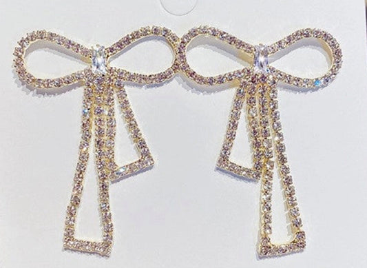 Gold bow earrings