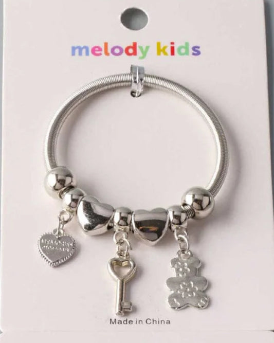 Silver girls charm bracelet