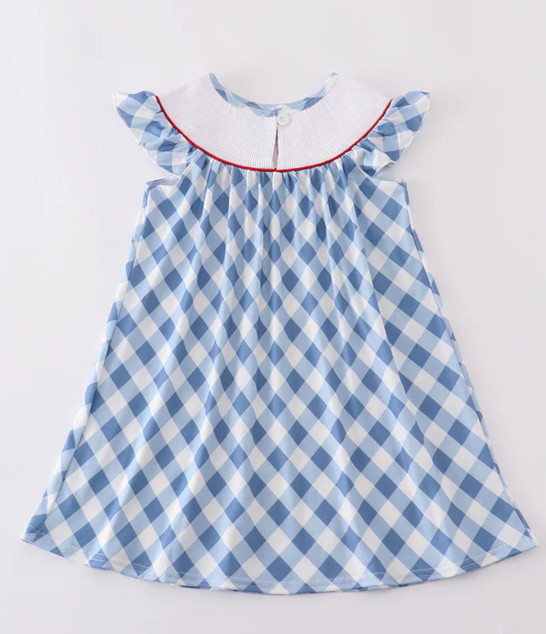 Blue how embroidered dress