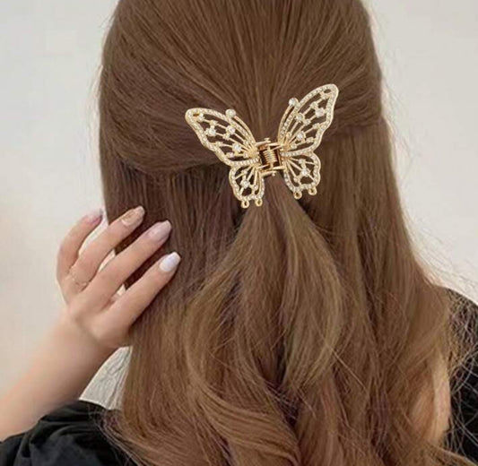 Gold butterfly hair clip