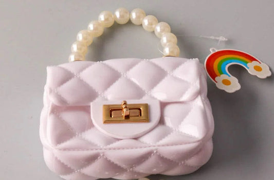 White pearl detail girl purse