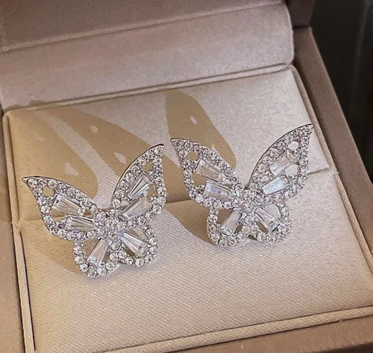Silver butterfly earrings