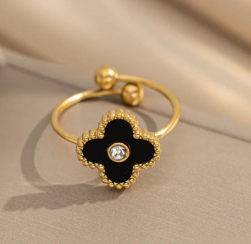 Black and white ring