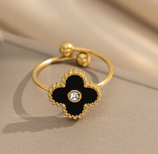 Black and white ring