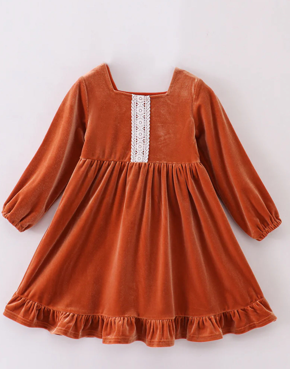 Caramel velvet dress