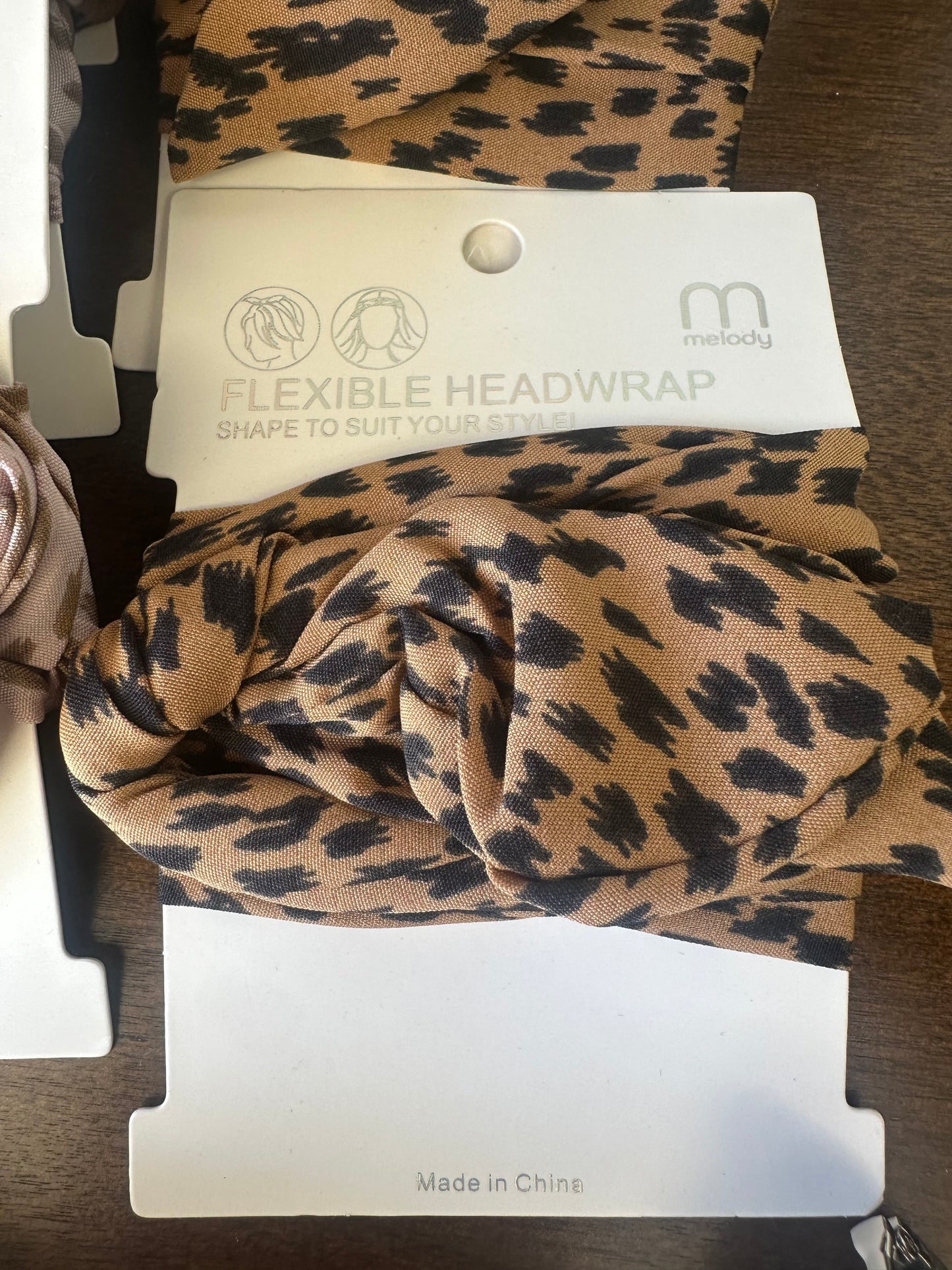 Cheetah head wrap brown