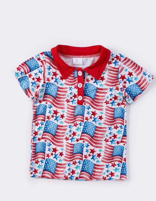 Patriotic flag print shirt boys