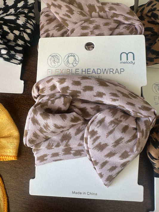 Pink cheetah head band
