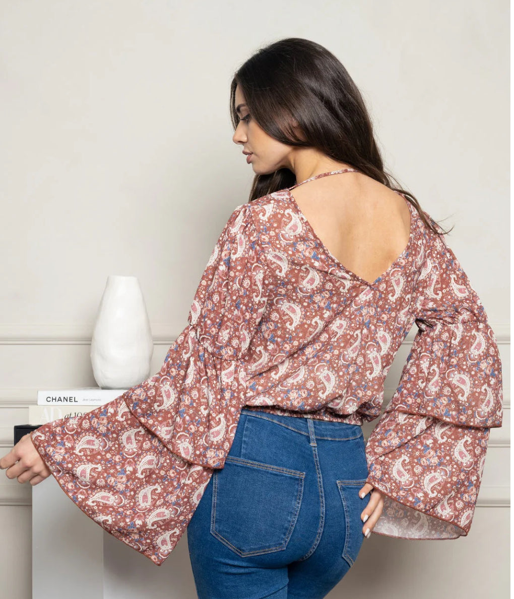 Women’s paisley print long sleeve