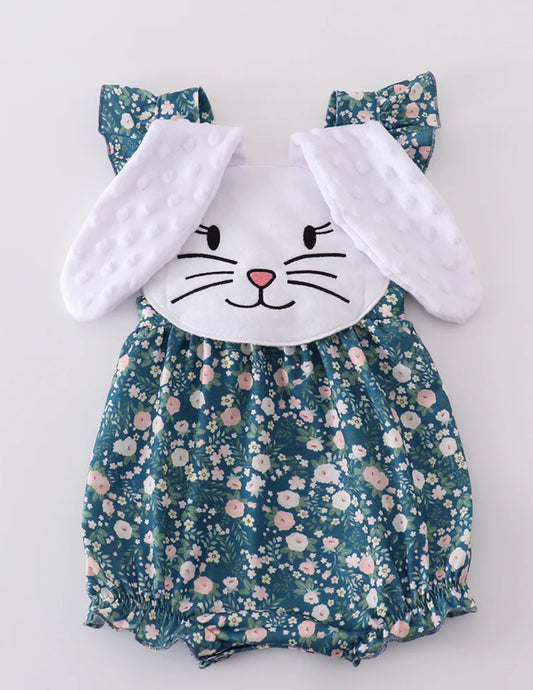 Blue baby bunny romper