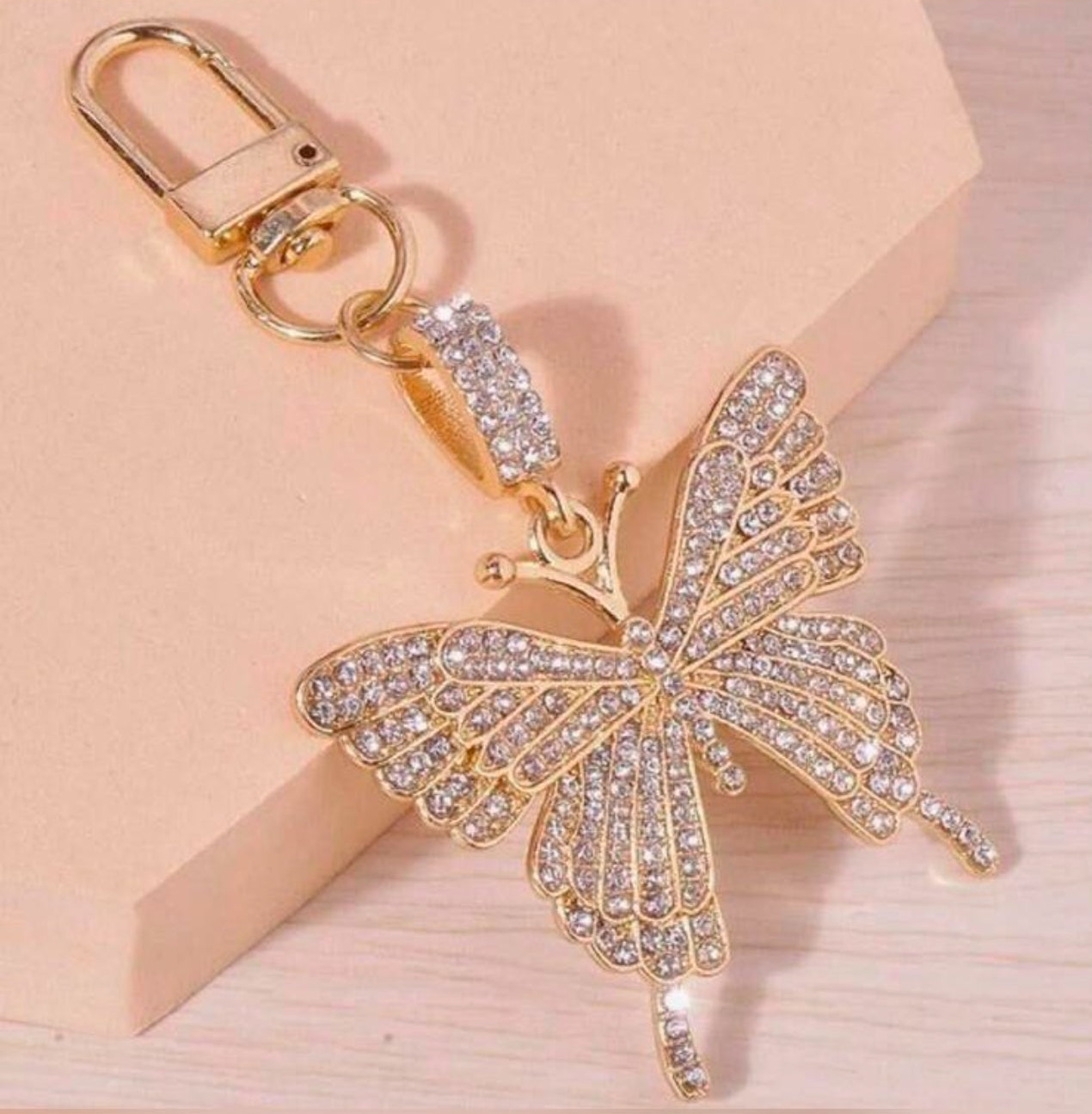 Butterfly rhinestone keychain