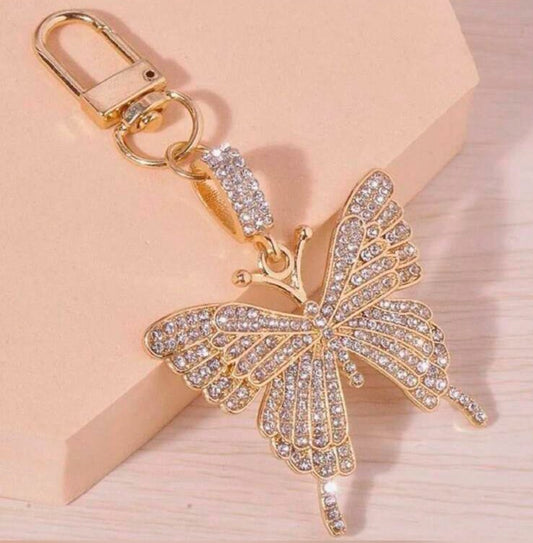 Butterfly rhinestone keychain