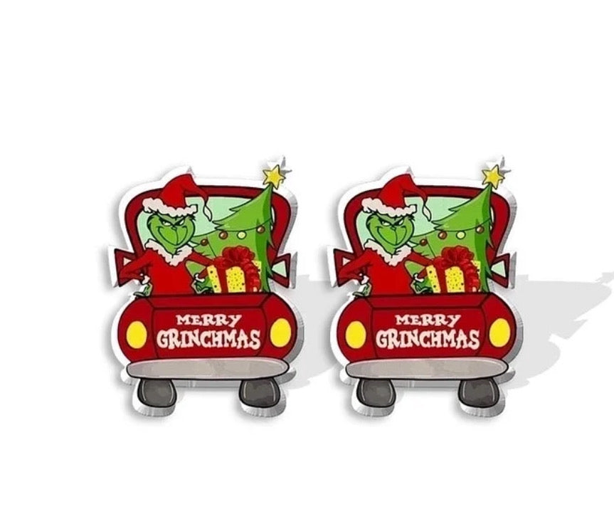 Grinch small Christmas earrings