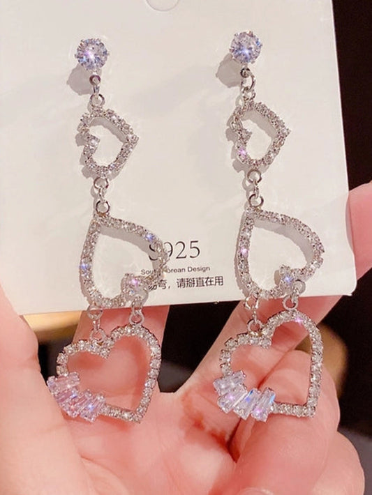 Long heart earrings