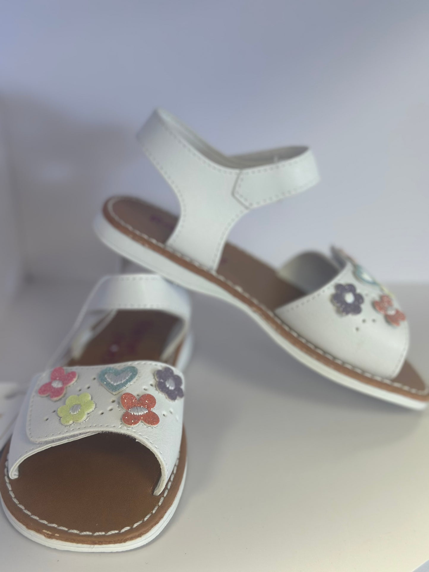 Girls multi color flower sandals