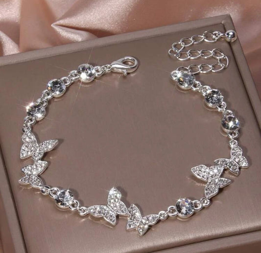 Silver butterfly bracelet