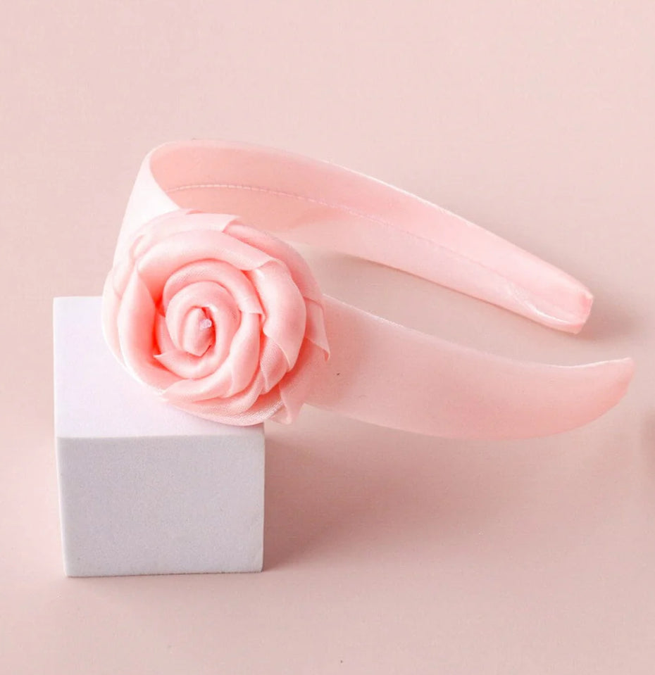 Pink rose headband