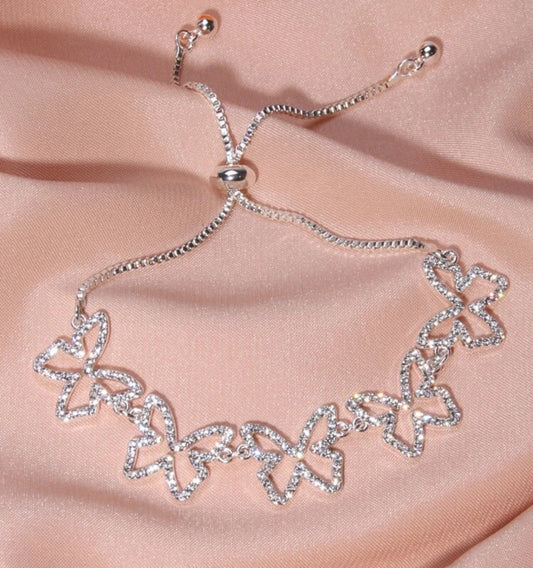 Silver butterfly bracelet