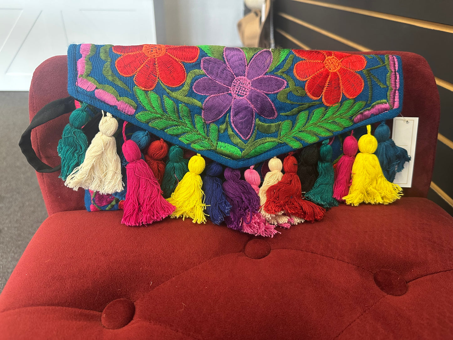 Colorful embroidered purse