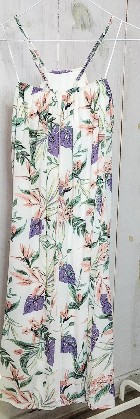 Girls floral crochet details sleeveless maxi Dress