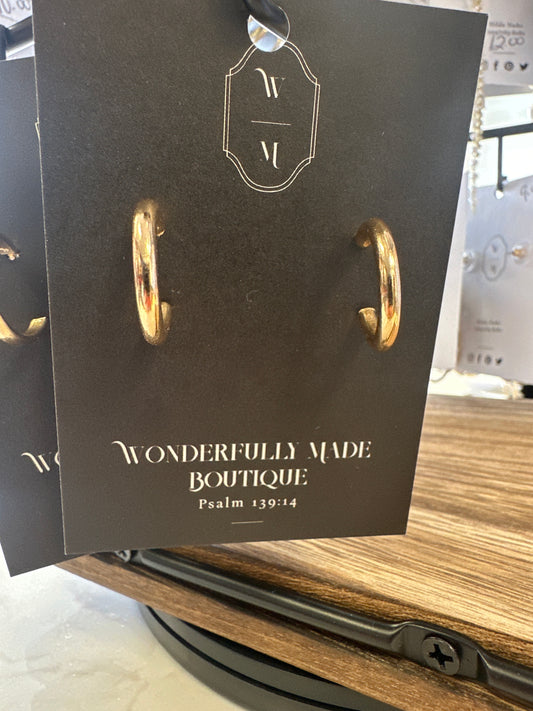 Small gold half hoops
