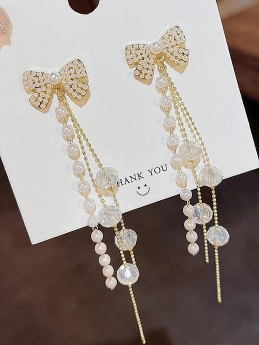 Long bow earrings